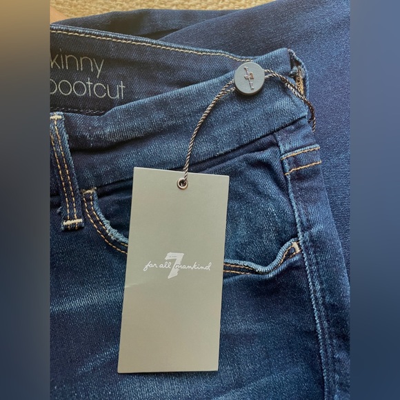 NWT Women’s 7 For All Mankind Jeans The Skinny Bootcut Dark blue size 31 - Picture 8 of 11